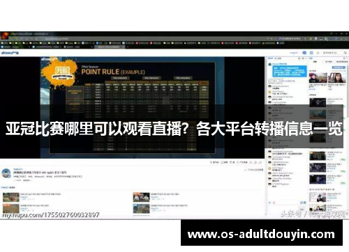 亚冠比赛哪里可以观看直播？各大平台转播信息一览